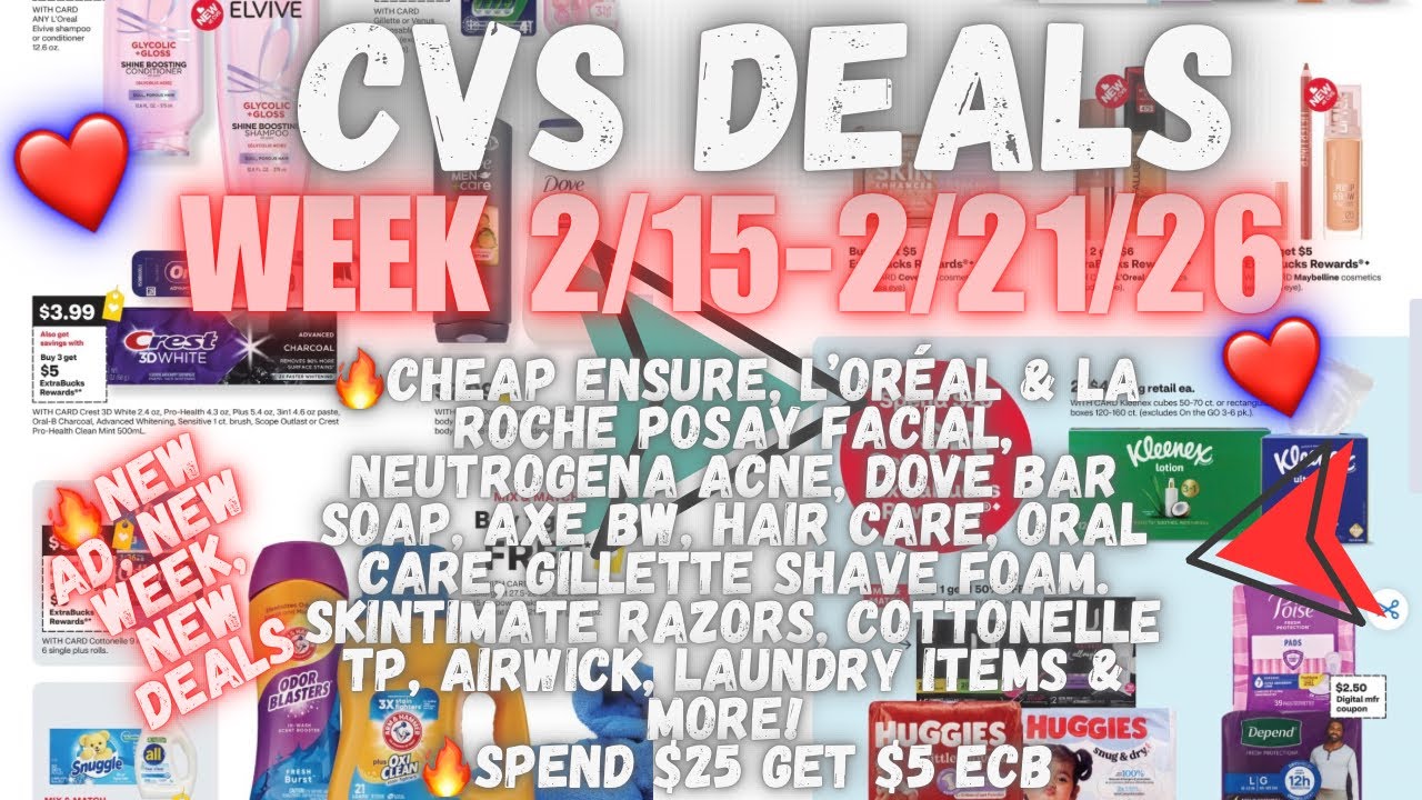 CVS deals 2/15/26~2/21/26 | 🔥Cheap deals including AirWick, AXE, Hair Care, Shave products & more! 
