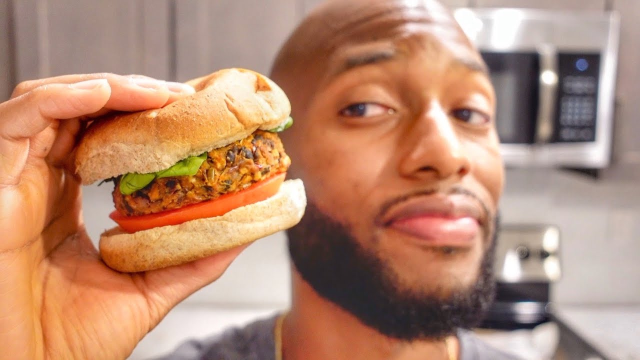 Making Black Bean Sweet Potato Burgers