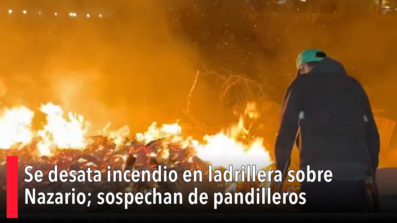 Se desata incendio en ladrillera sobre Nazario; trabajadores lamentan pérdida de materiales