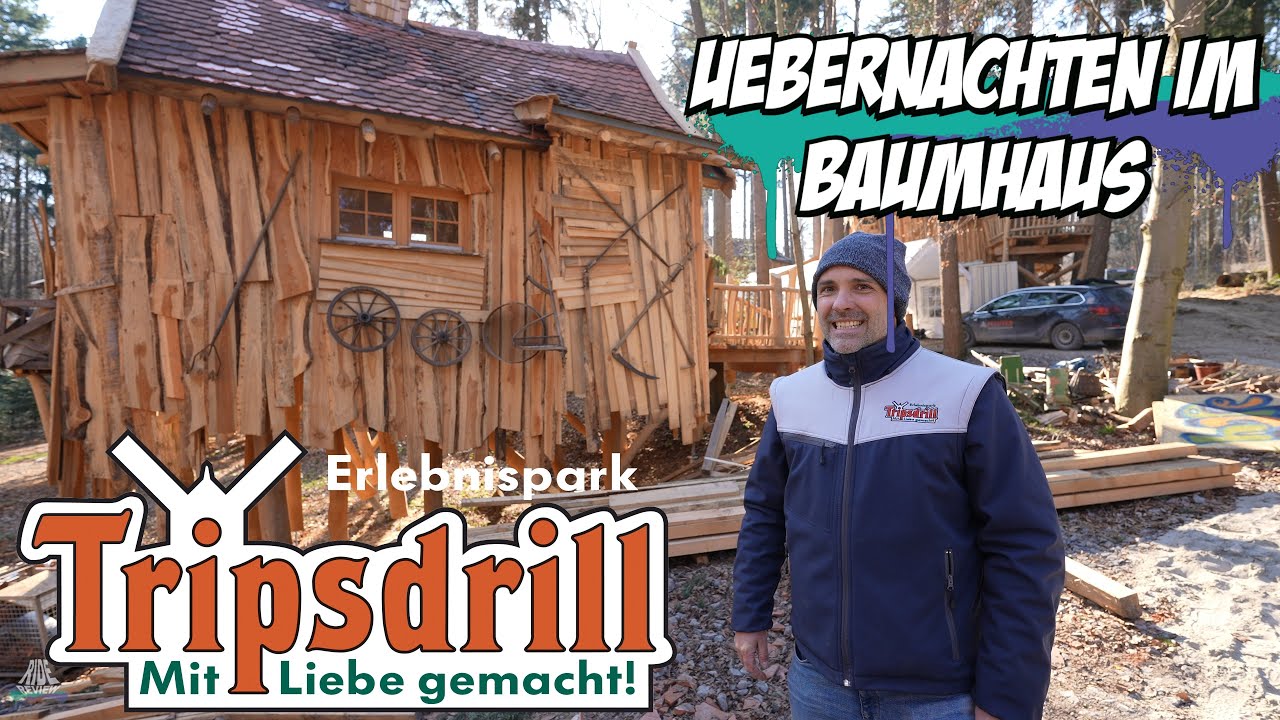 Übernachten im Baumhaus vom Erlebnispark Tripsdrill - Baustelle der neue Baumhäuser des Freizeitpark