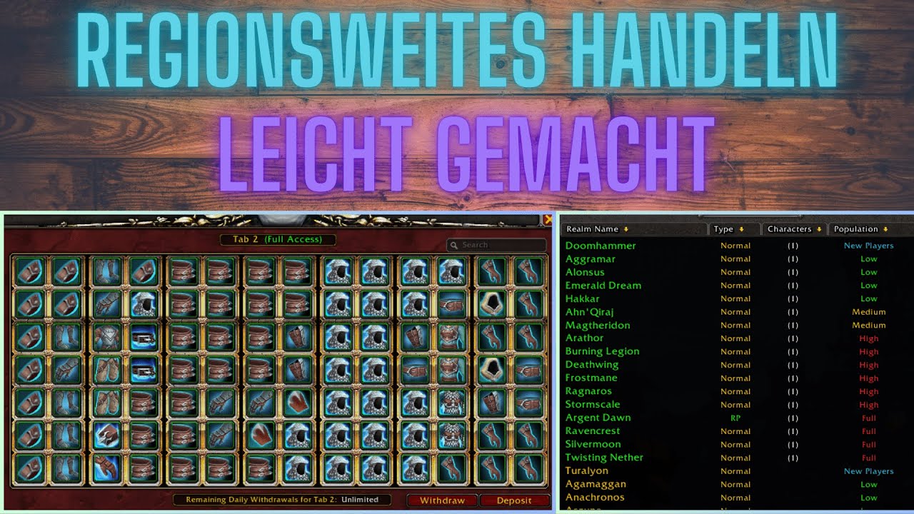 WoW-Goldmaking-Retail | Regionsweites Handeln mithilfe von Berufen & Gildenbanken | Deutsch