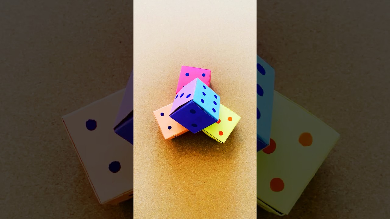 RAINBOW DICE | Learn to make colorful paper dice #papercube #dice #rainbow #origami