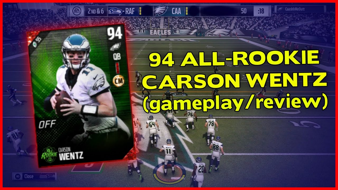 94 ALL-ROOKIE CARSON WENTZ GAMEPLAY/REVIEW!! - MADDEN 17 ULTIMATE TEAM REVIEW [#5]