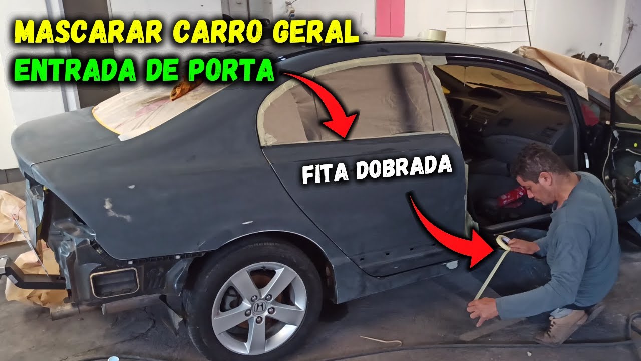 FITA NAS ENTRADA de porta | COMO MASCARAR CARRO GERAL para pintar | Fita dobrada por dentro de porta