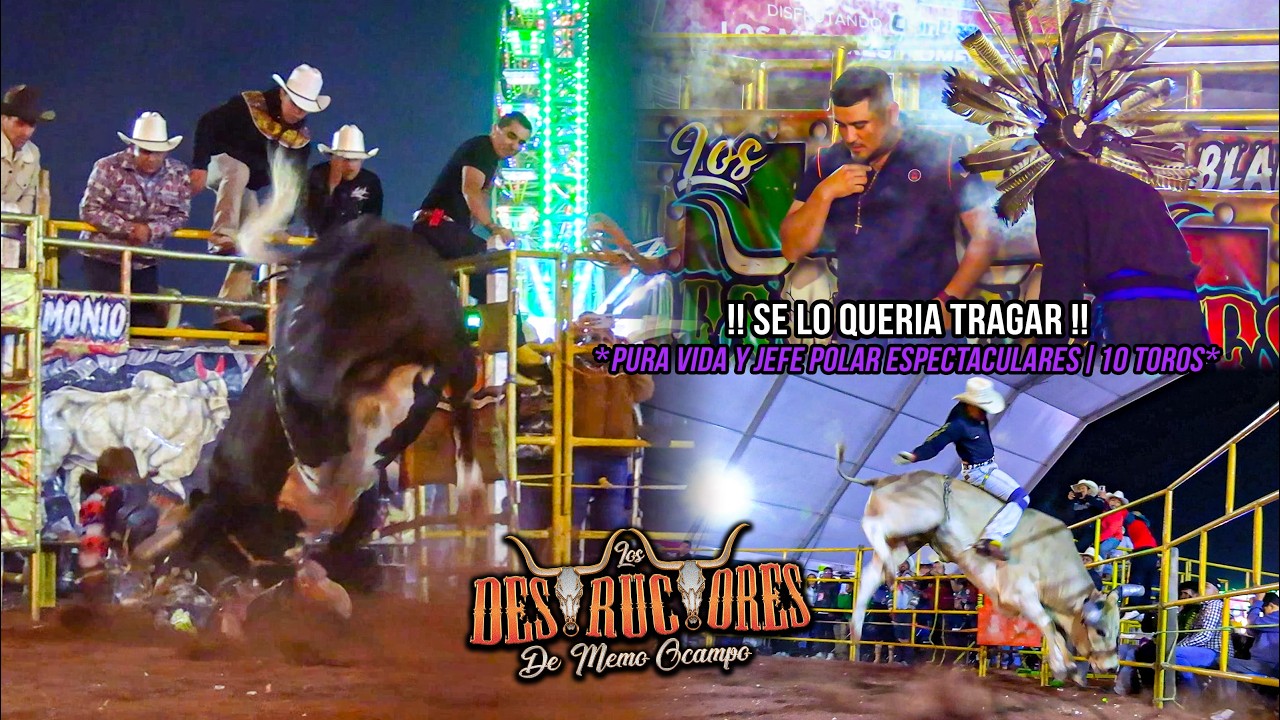 SE LO QUERIA TRAGAR | PURA VIDA Y JEFE POLAR ESPECTACULARES | 10 TOROS| Destructores Tizayuca Hgo 26
