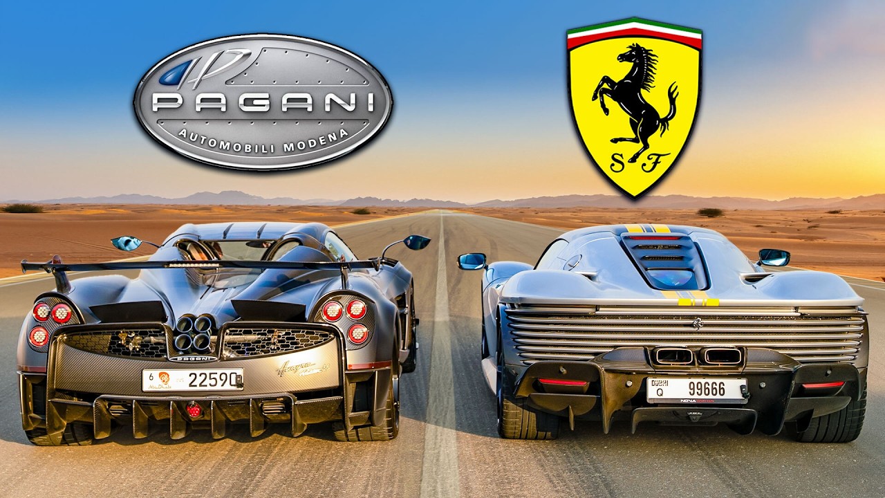 Ferrari SP3 v Pagani Huayra: DRAG RACE