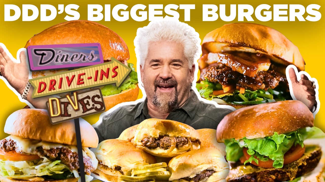 BINGE 🍔🔥 Guy Fieri&rsquo;s ULTIMATE Burger Crawl | Diners, Drive-Ins and Dives | Food Network