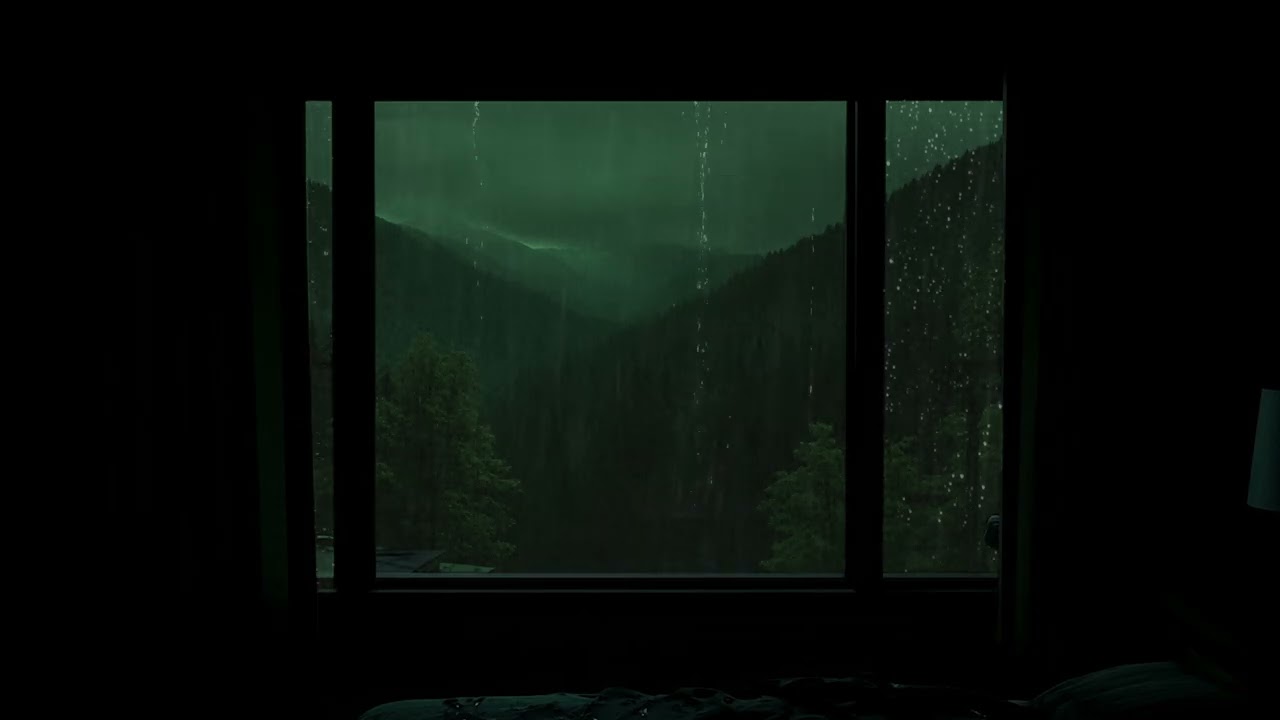Heavy Rain Outside the Bedroom Window at Night | Relaxing Rain Sounds for Better Sleep