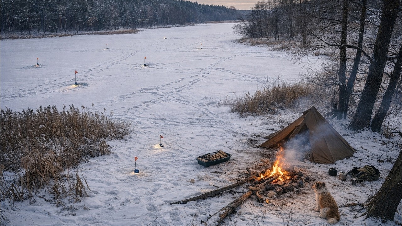 Дождливый отдых в жаркой палатке: тепло, собака и спокойная рыбалка.