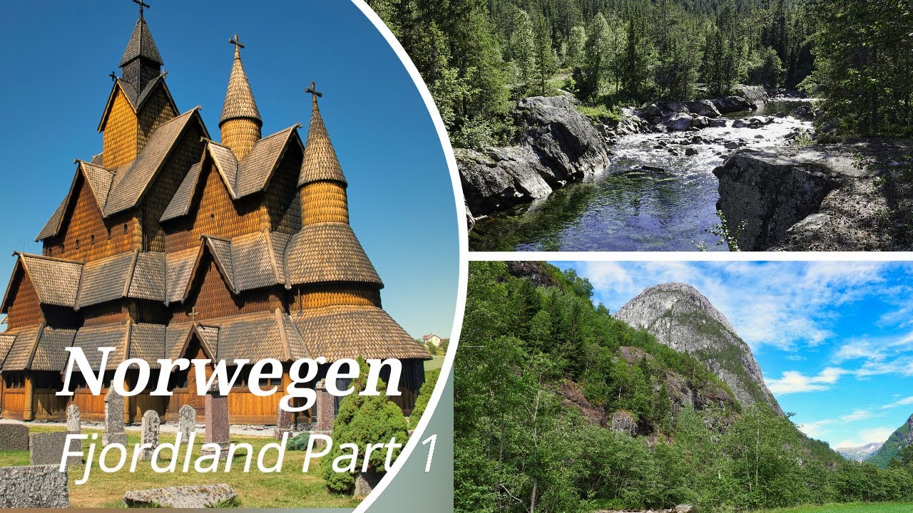 Norwegen, Norway-Der Süden-Fjordland-#1: Stabkirche Heddal,Gaustatoppen, Hardangervidda,Voringfossen