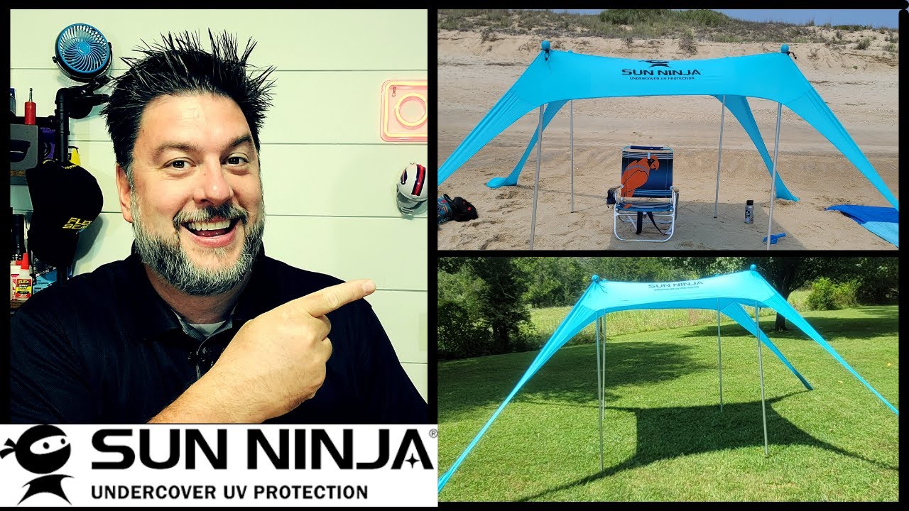 🌞🥷 Протестирована складная пляжная палатка Sun Ninja! Солнцезащитный тент [525] ⛱️ ⛺️