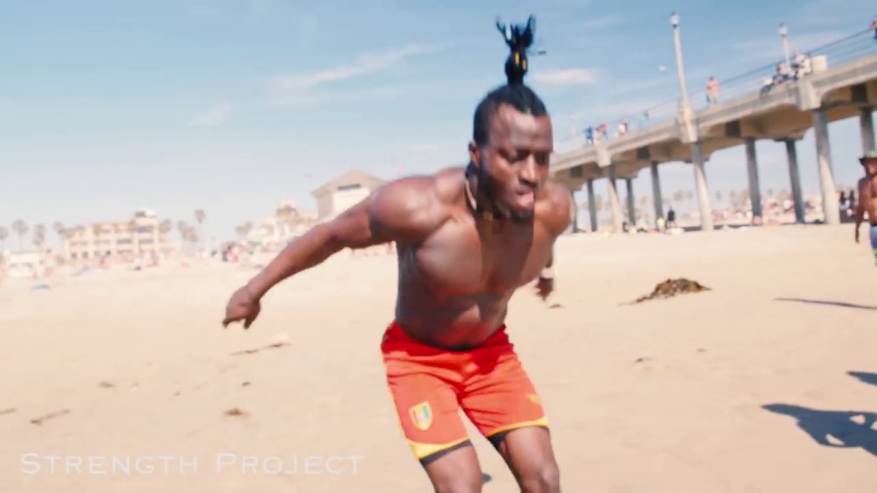 SEKOU AFRICAN BEAST TRAILER- Huntington Beach flips, calisthenics bodyweight workout