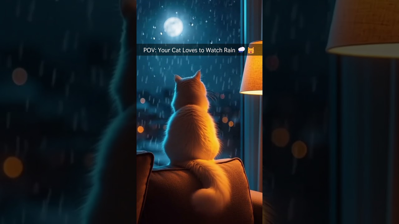 POV: Your Cat Loves to Watch Rain 🌧️🐱 
