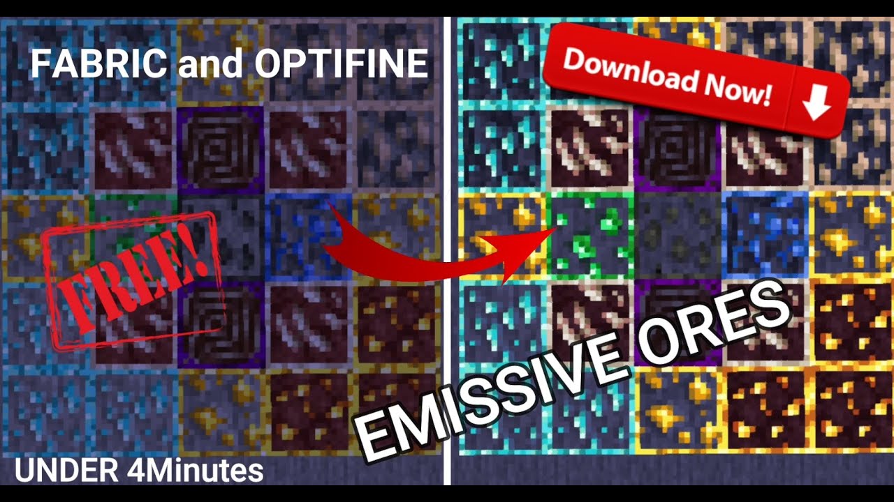 HOW TO GET EMISSIVE/GLOWING ORES IN MINECRAFT TUTORIAL (OPTIFINE, FABRIC)