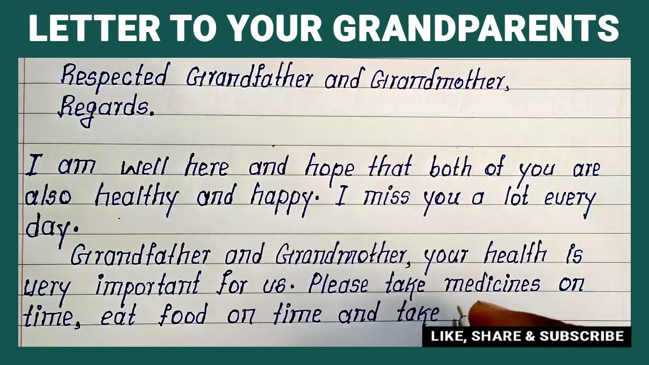 Write Letter to Your Grandparents About Health | Easy English Letter to Grandparents About Health