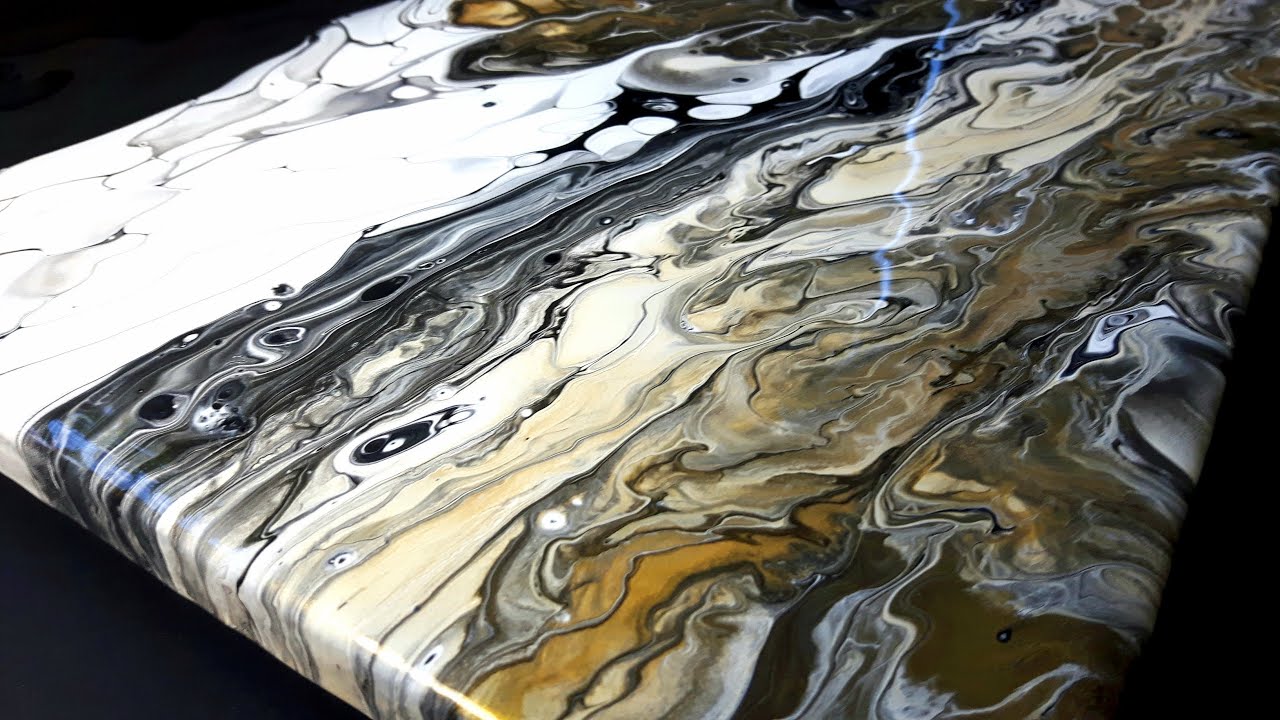 Diy MARBLE EFFECT Painting / Acrylic Pouring Open Cup Pour / Abstract Acrylic Painting (56)