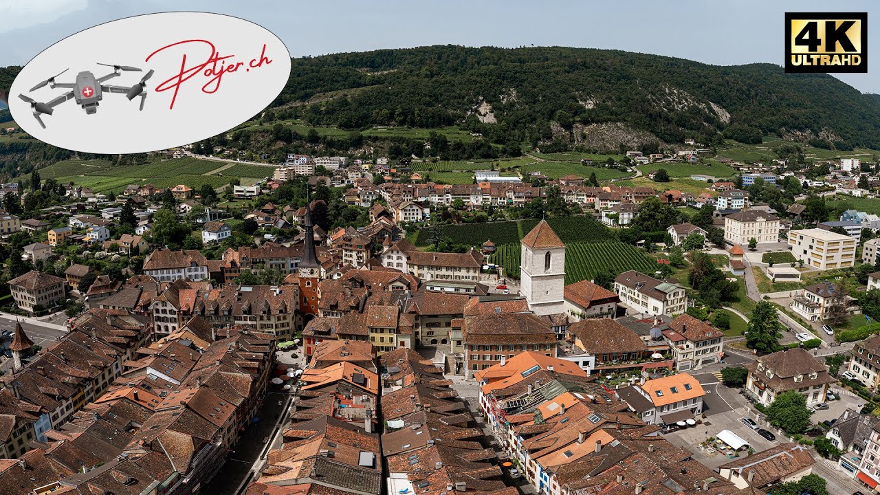 La Neuveville | Neuenstadt | Bielersee 4k Switzerland by Air Drohnenflug
