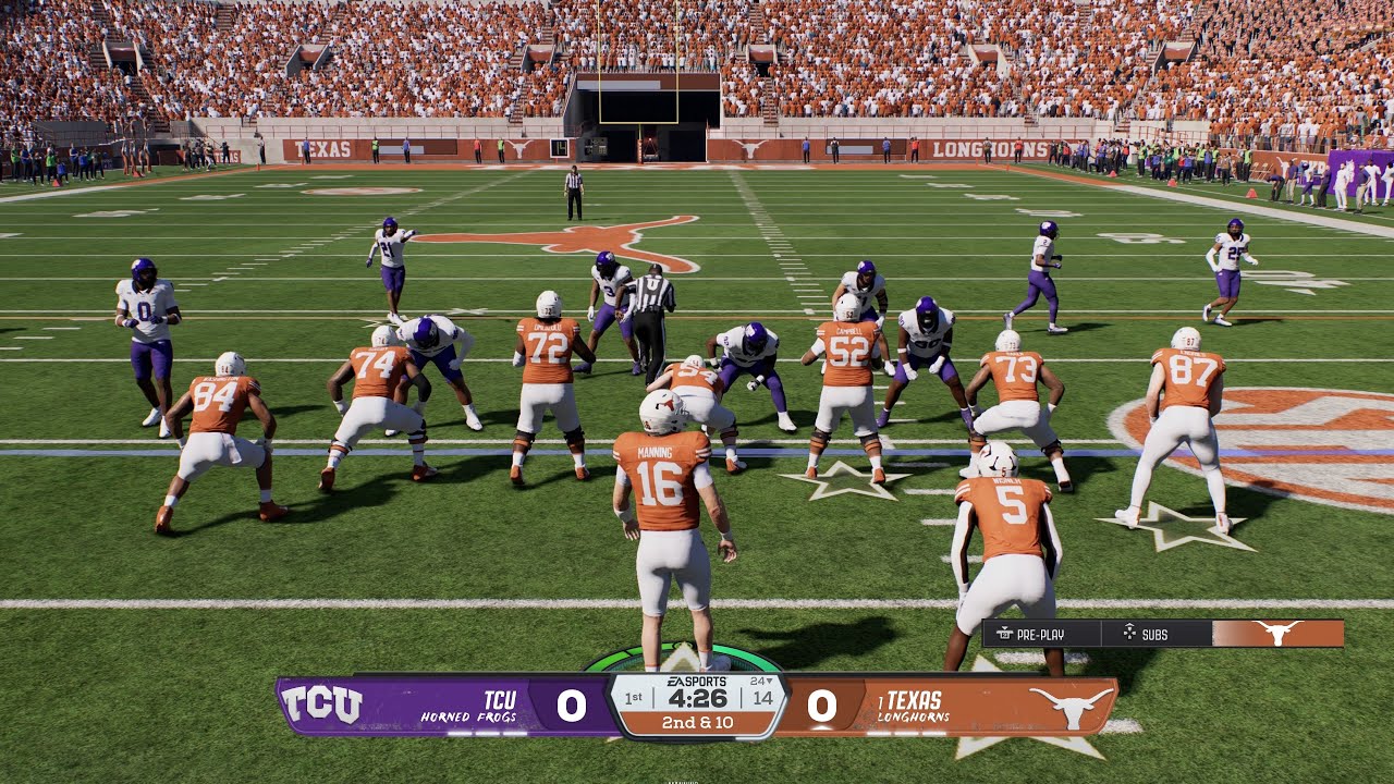 College Football 26-Texas Longhorns vs.TCU Horned Frogs Gameplay(4K60FPS)PS5