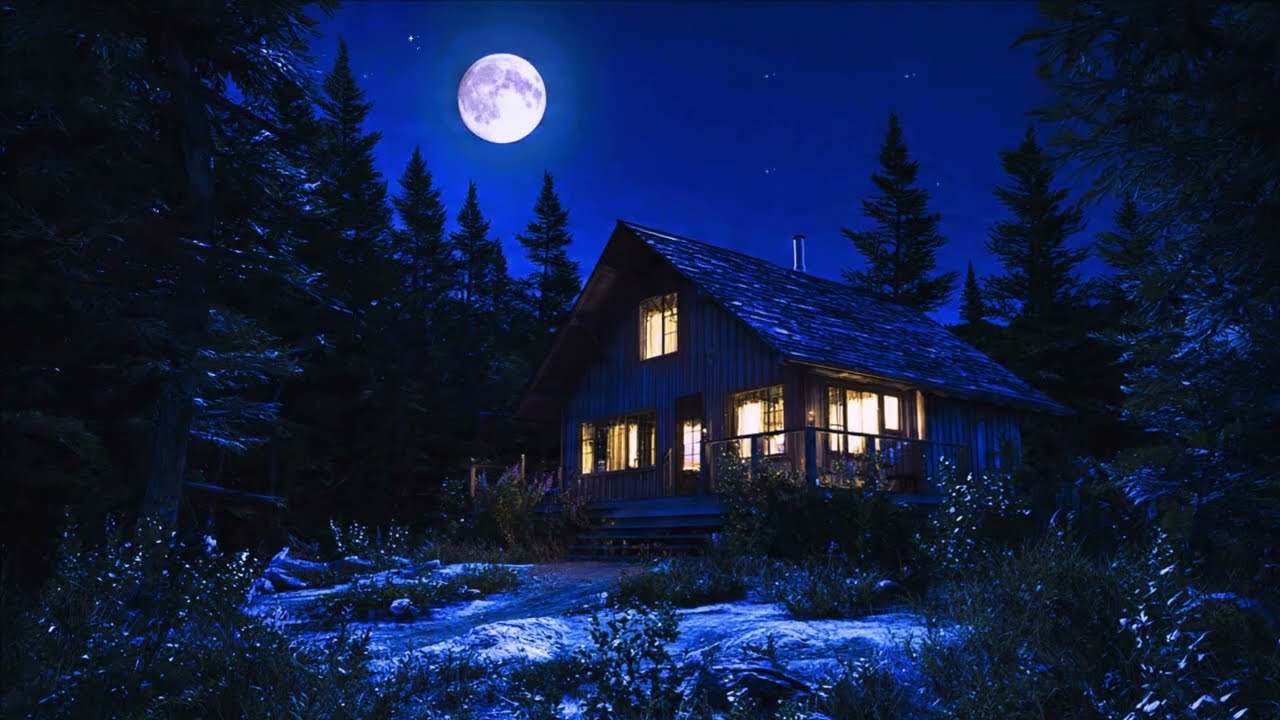 Forest Cabin at Night — Relaxing Ambient Music for Sleep