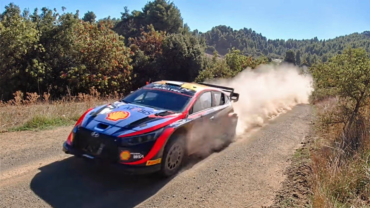 Ott Tanak flat out on WRC rally Acropolis 2022