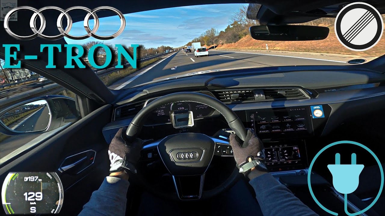 Audi E-tron Sportback 55 Top Speed Drive on Autobahn in Germany