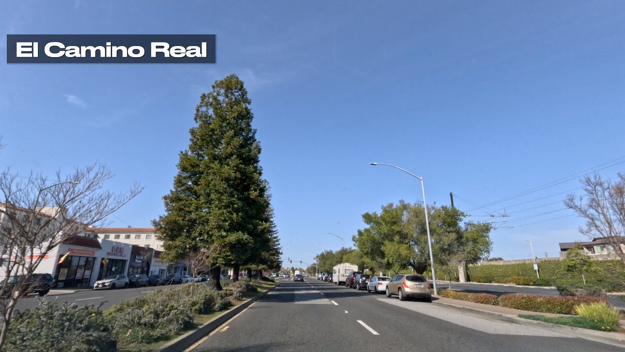 San Carlos → Belmont | El Camino Real — Real-Time Drive (No Music)