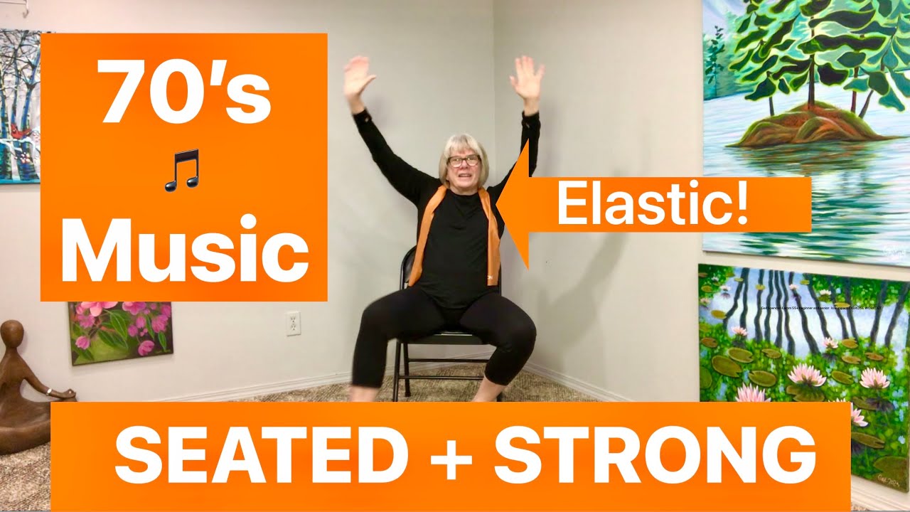 Sit & Keep Fit Workout / DUMBBELLS & ELASTIC, chair exercise includes some optional sit to stand