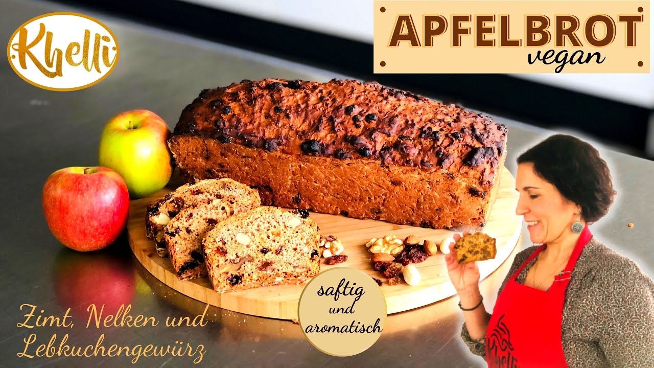 Weihnachtliches Apfelbrot (vegan) / Adventszeit / saftig und aromatisch / lecker & leicht