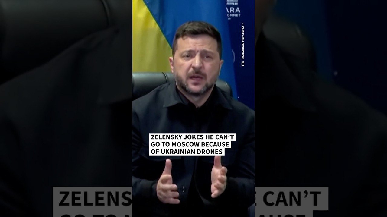 Zelensky jokes he can&rsquo;t go to Moscow because of Ukrainian drones