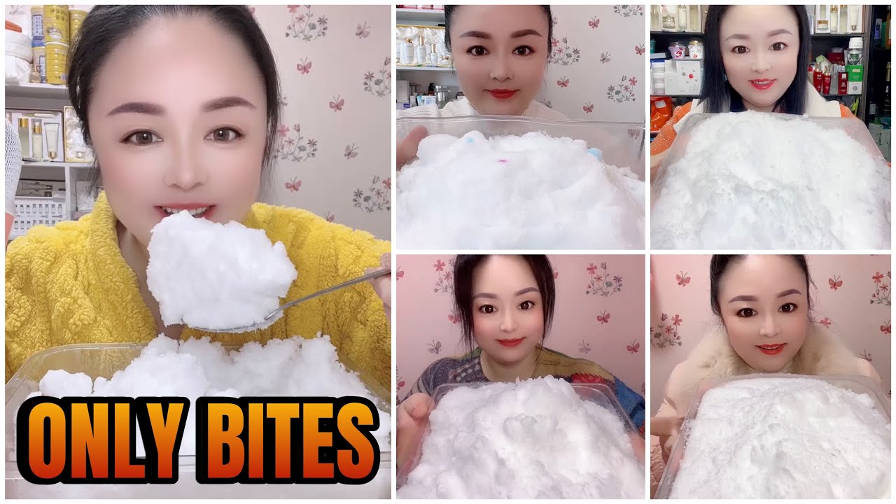 WHITE SQUEAKY ICE EATING MUKBANG ONLY BITES ASMR