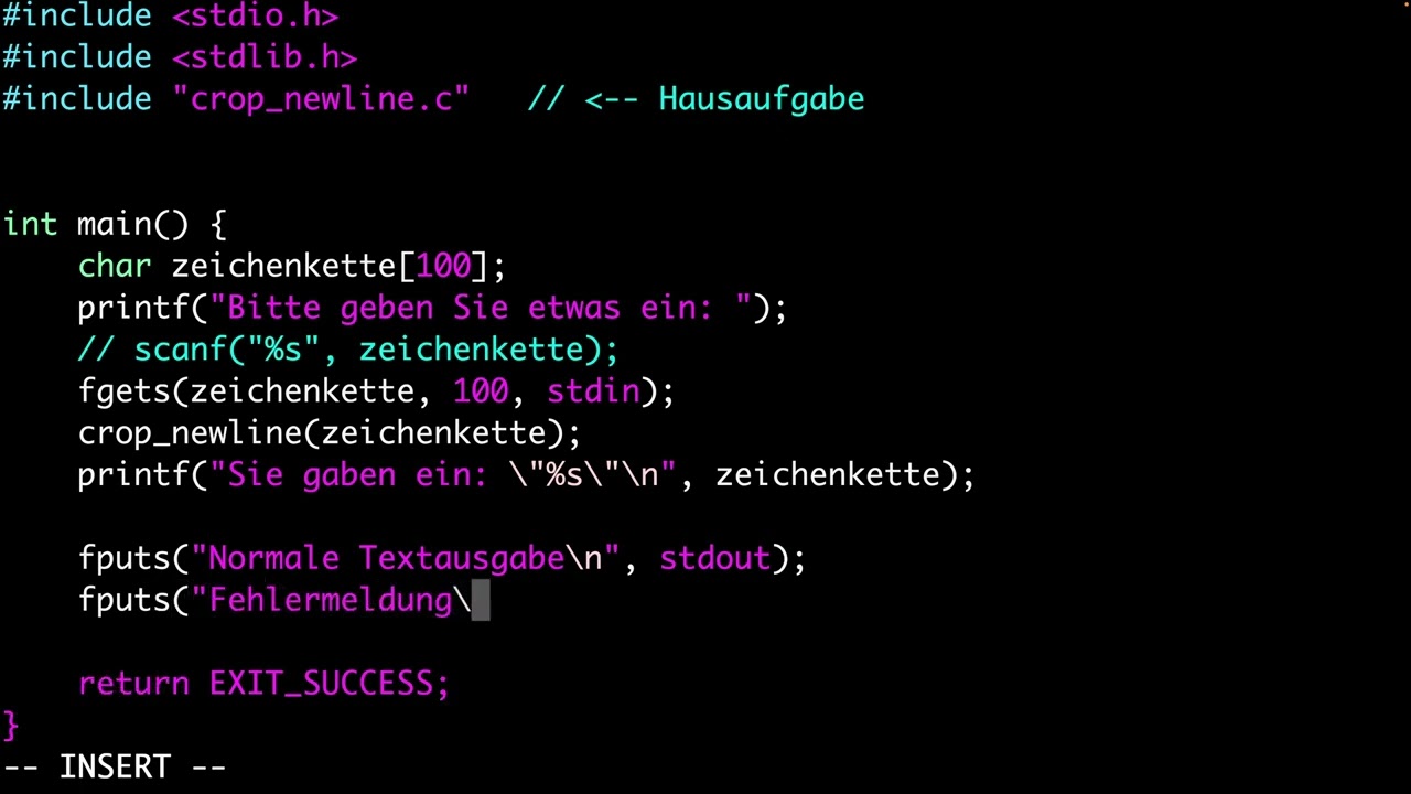 WS21 C Datei Ein- und Ausgabe