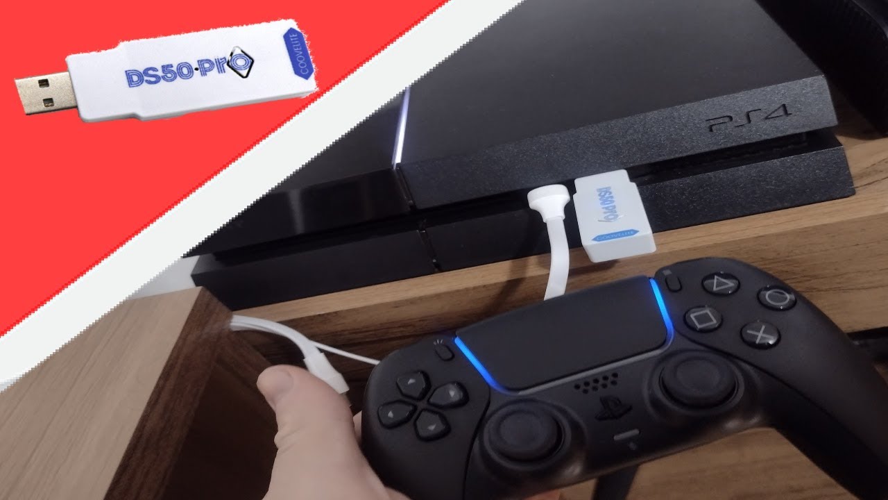 CONTROLE DE PS5 NO PS4 E PC - DS50 PRO - NOVO ADAPTADOR !