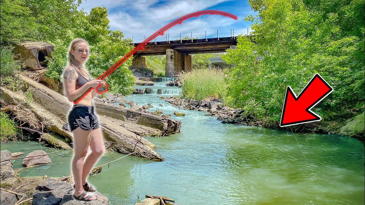 Wading Through TINY SPILLWAYS To Catch AGGRESSIVE FISH!!! (One After Another)