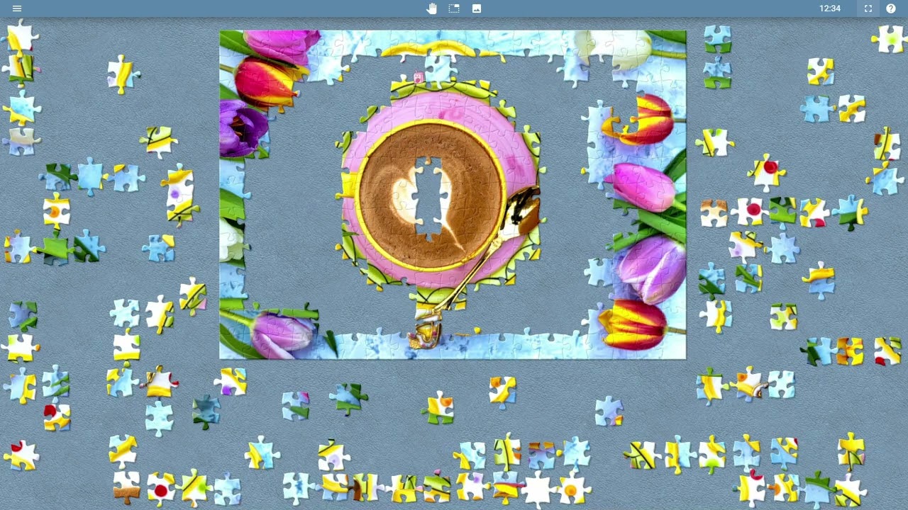 Relaxing Music With Hearts and Tulips Latte Puzzle #709
