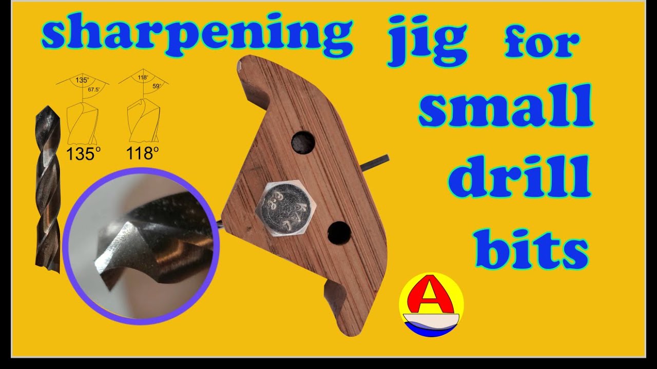 Sharpening small drill bits by hand with a jig
