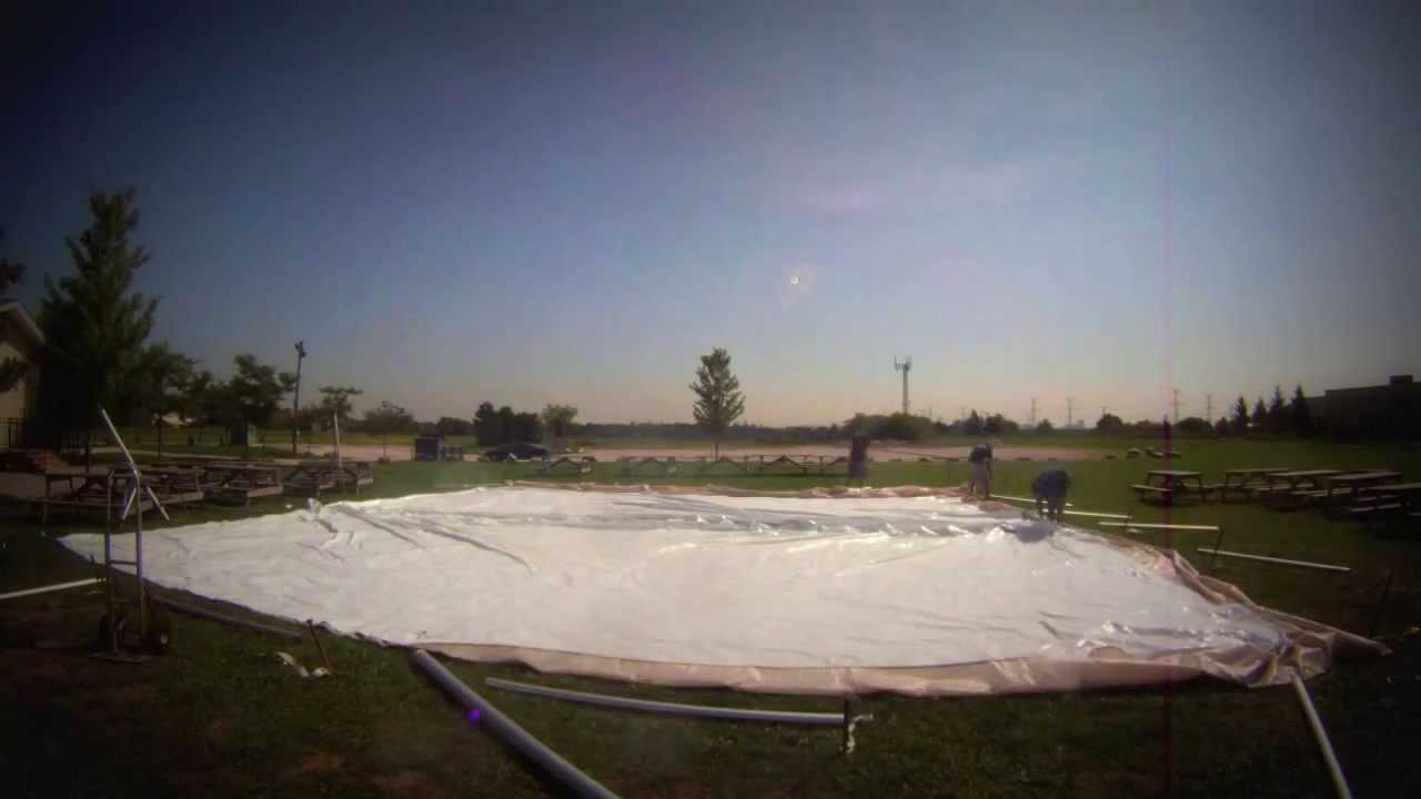 40x40 Pole Tent Setup - Timelapse