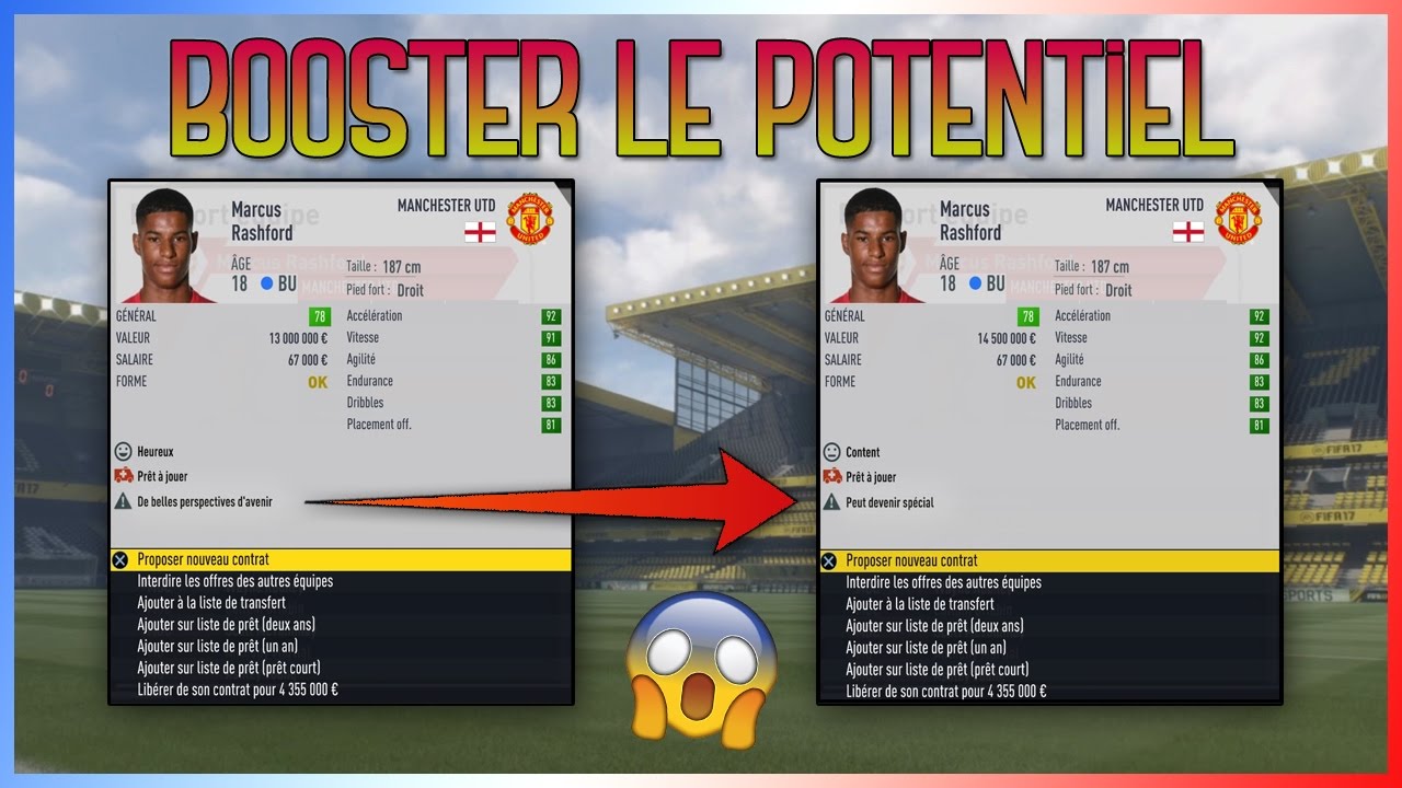 GLITCH FIFA 17 | BOOSTER LE POTENTIEL DES JOUEURS EN CARRI&Egrave;RE MANAGER