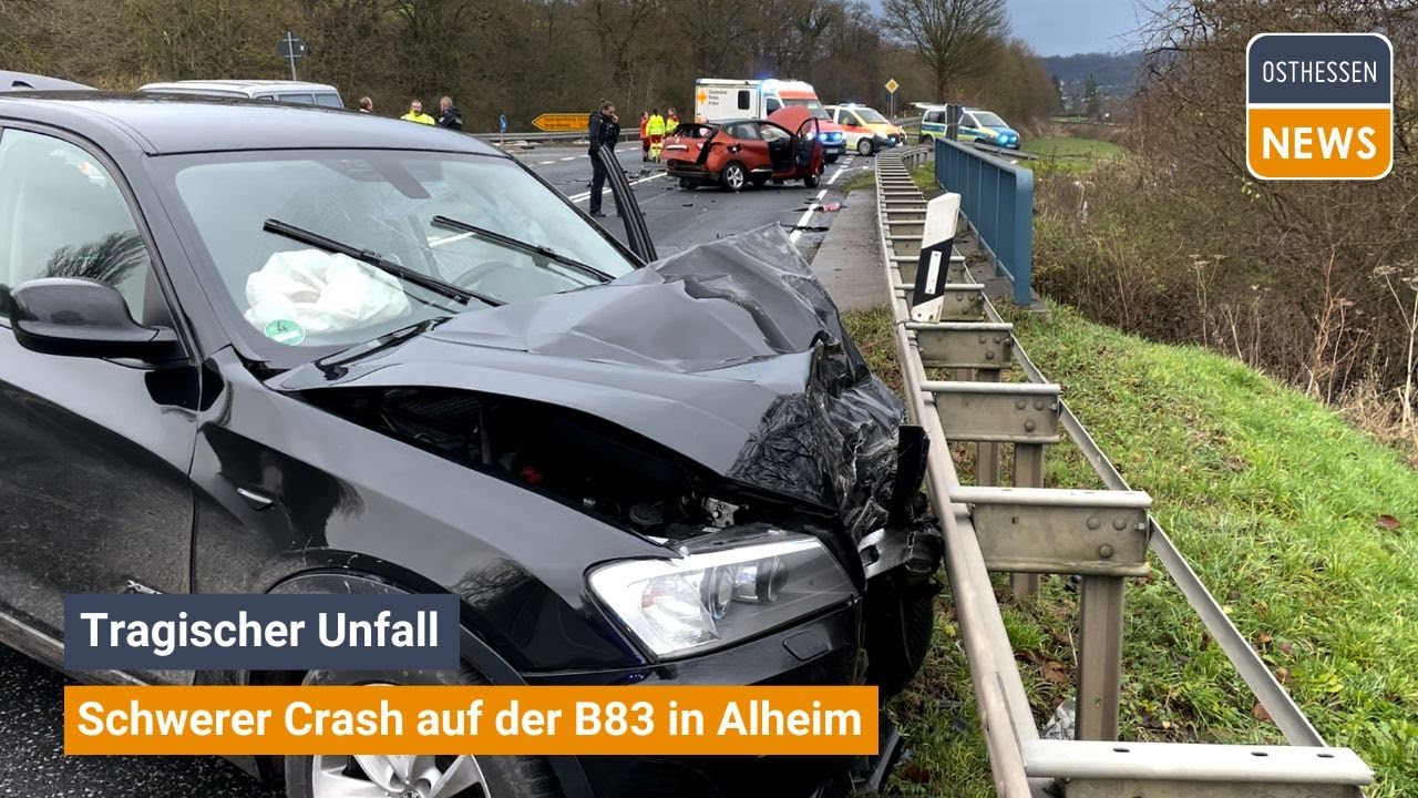 Schwerer Crash auf der B83 in Alheim