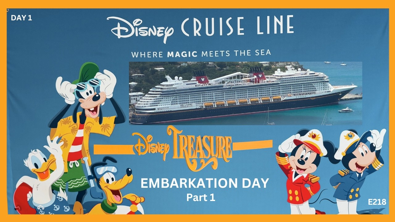 FIRST TIME ON DISNEY TREASURE / EMBARKATION Pt 1 - Port Canaveral / Haunted Mansion Parlor-Ship Tour