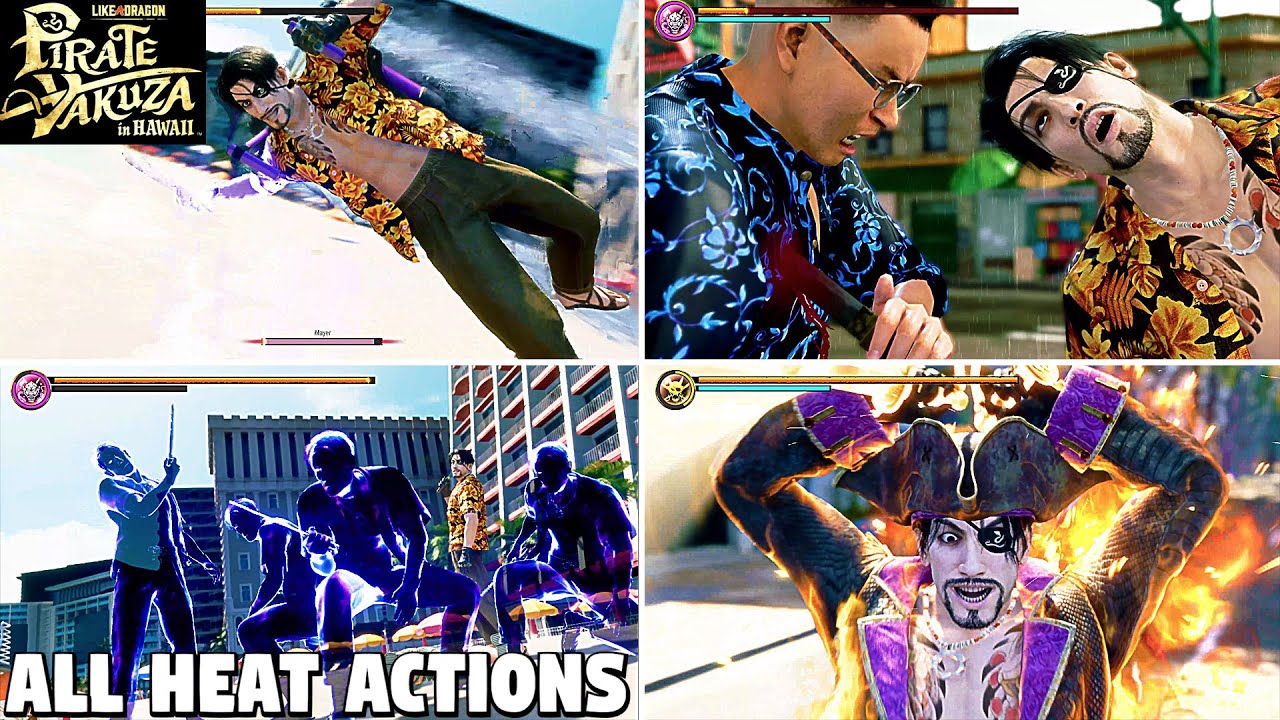 ALL Heat Actions - Like a Dragon Pirate Yakuza in Hawaii