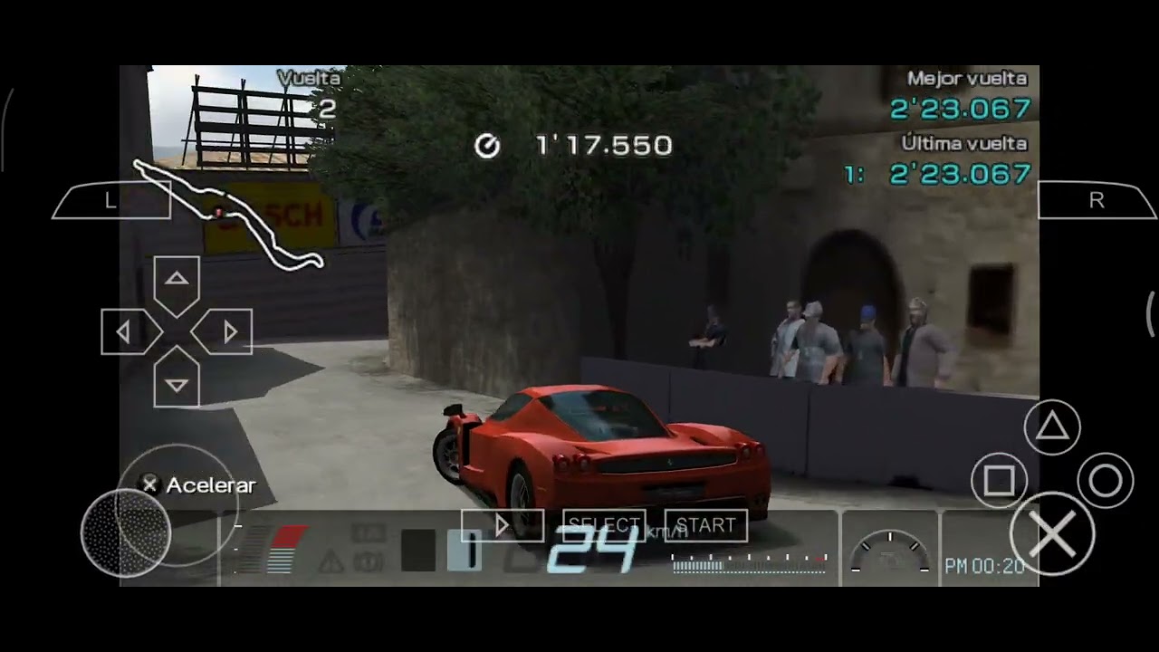 Gran Turismo PSP Citta di Aria (PPSSPP Android) resolución x10. Controles táctiles.
