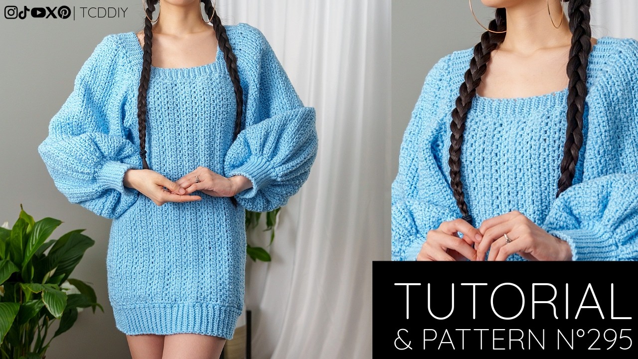 How to Crochet: Oversized Sweater Dress | Pattern & Tutorial DIY