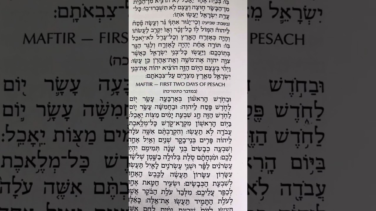 Pesach First Day 5th Aliya .Ashkenaz  Nusach Tora Reading 2024