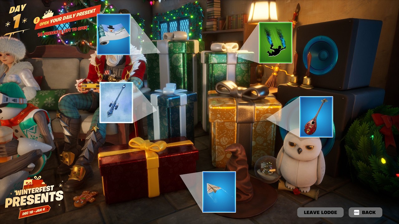 *SPOILERS* ALL 14 Presents Opened EARLY! 🎁 (FREE Fortnite Winterfest 2025 Rewards)