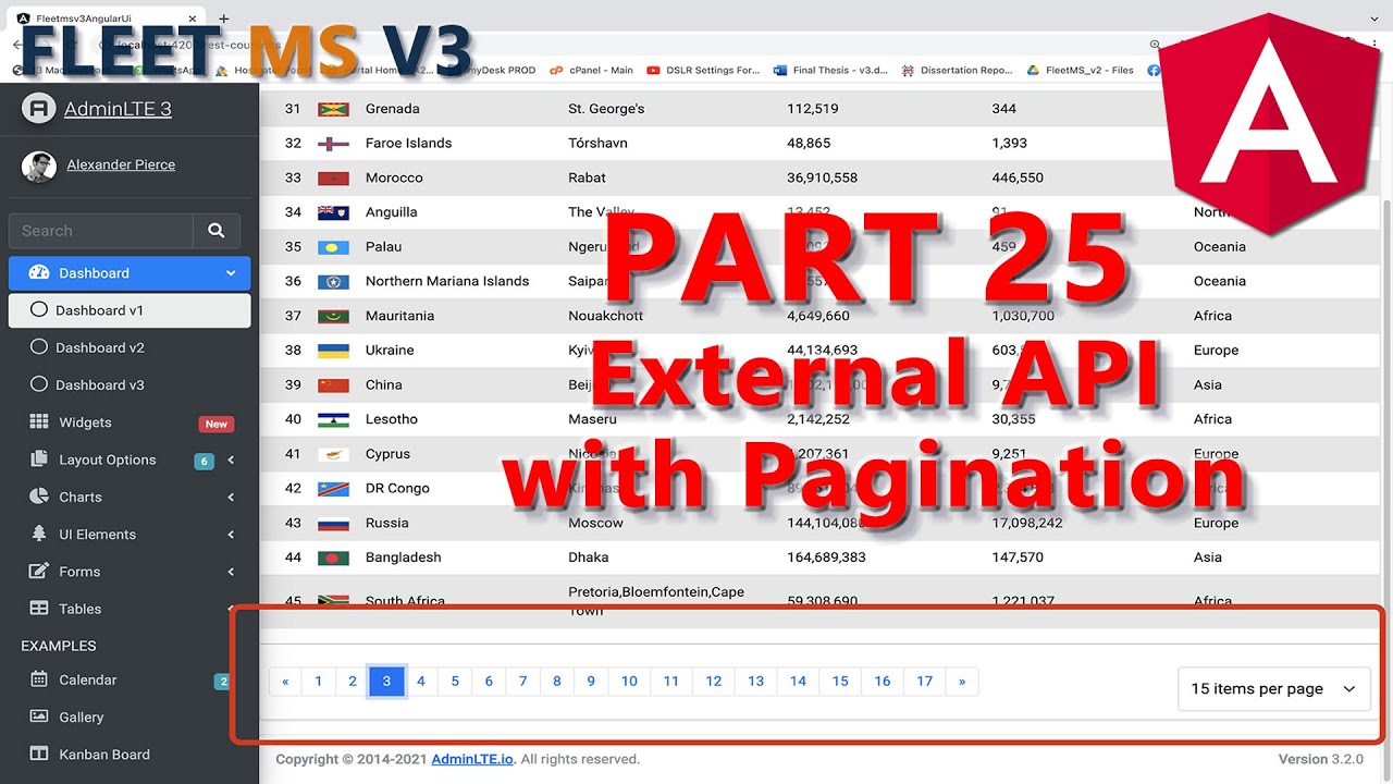 Part 25 - Pagination in Angular Application with External Countries API (Rest-Countries)