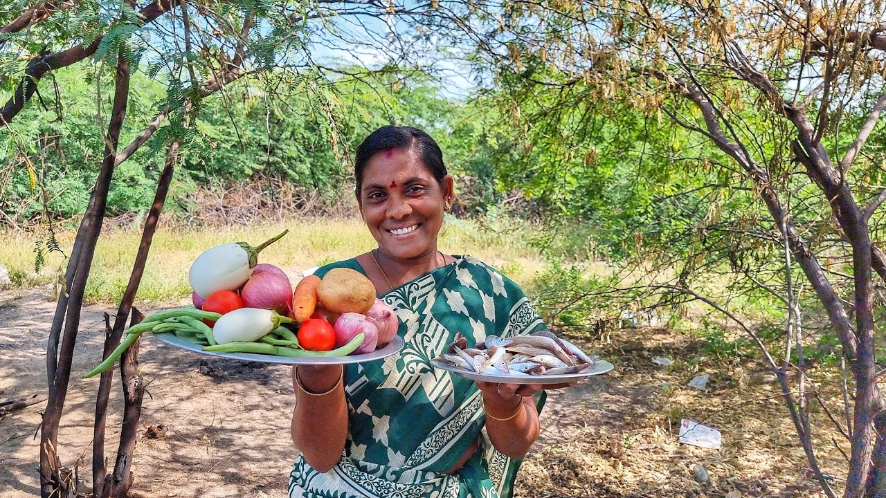 உளி மீன் வறுவல் சாம்பார் குழம்பும் Chisel fish curry sambar curry