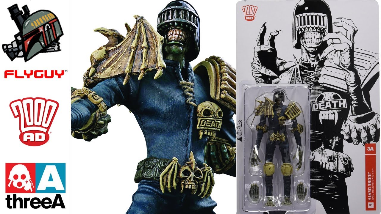 2000 AD Judge Death 1:12 Scale Action Figure threeA 1:12 Scale Toy Action Figure Review FLYGUYtoys