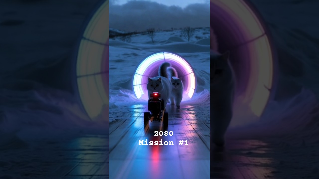 Silky Cat😸Entering the Mission Time Portal to 2080 AI Rescue Begins