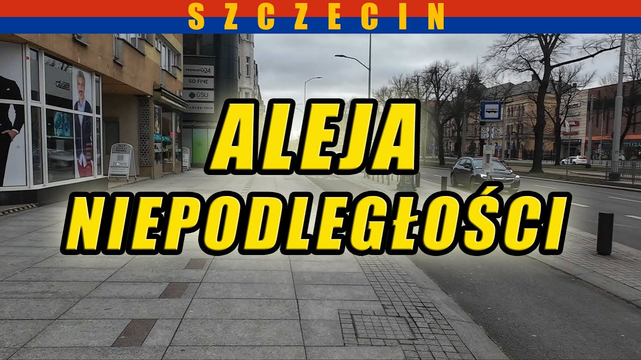 Aleja Niepodległości - spacer po Szczecinie. Styczeń 2024.