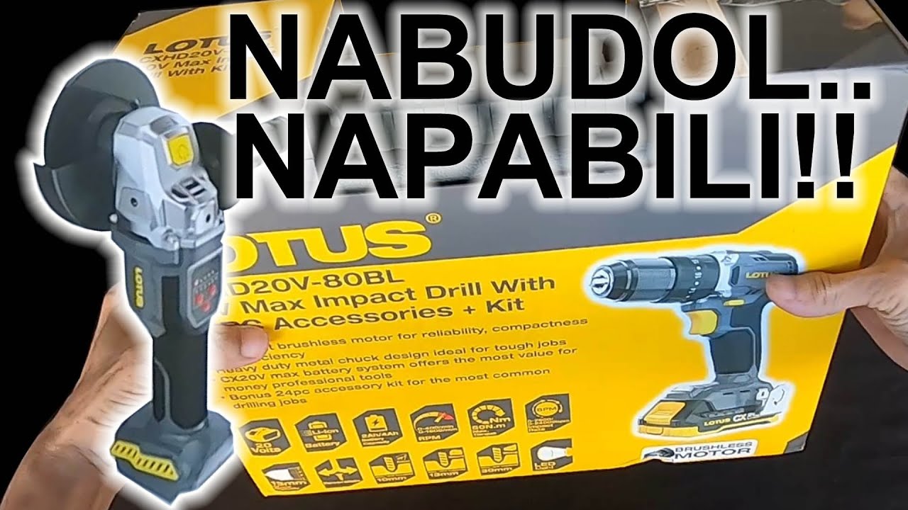 Lotus CXHD20V-80BL Cordless Drill | Cordless Angle Grinder CXSG20V-100BL